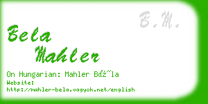 bela mahler business card